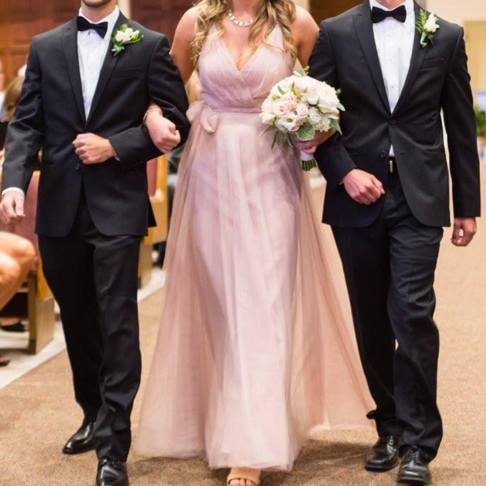 Stunning BHLDN Hitherto Multi-Way Bridesmaid Dress in Blush Pink, Size 8